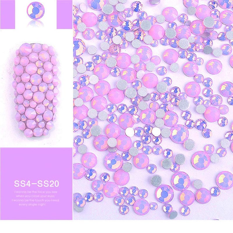 DAODER 4pack Sparkly Opal Rhinestones for Nails 3D Nail Art Rhinestones Kit Crystal Diamond Rhinestones and Charms Nail Decoration Flatback Gems Stones Pink White Blue Green Nail Jewels Crafts DIY - Image 4